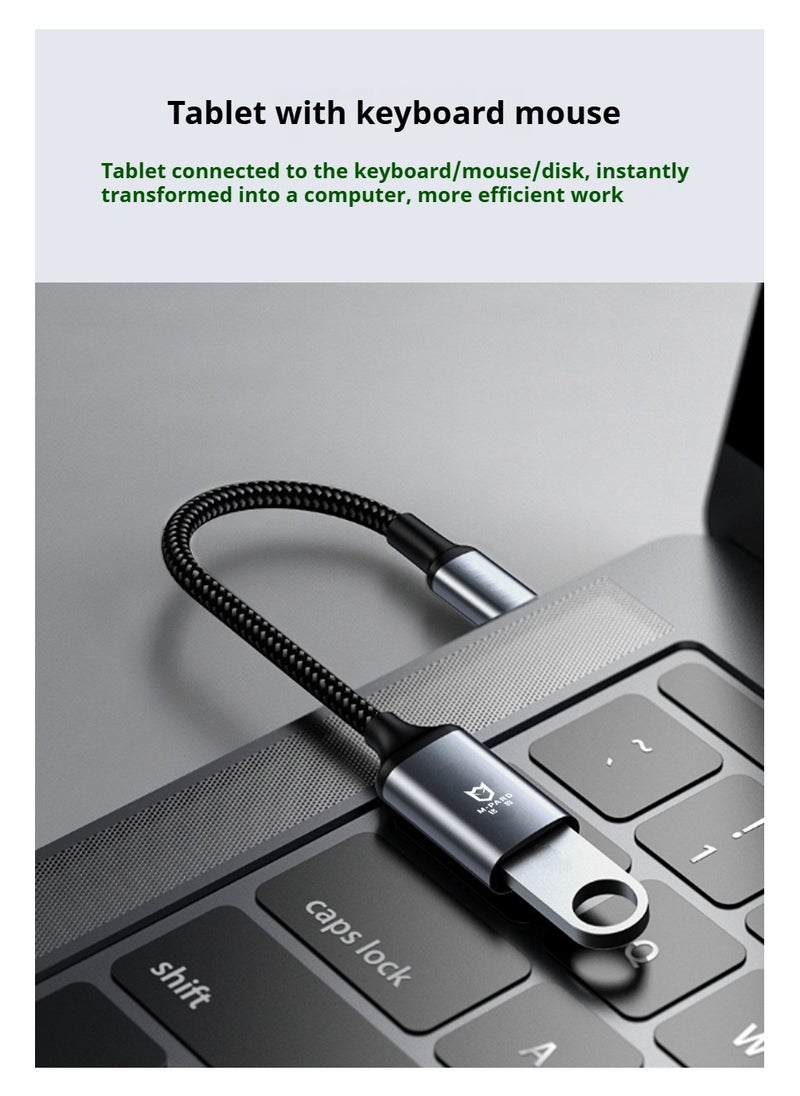 M-PARD - M-PARD Type-c to USB A 3.1 Adapter,USB C Male to USB Female Adapter Nylon Braid,Type-C OTG Cable Compatible with iPhone 16 15 Pro, Samsung S23 Ultra, MacBook Pro 2022, MacBook Air/Mini,iPad，etc - Image 1