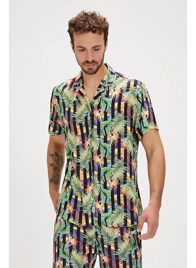 Bad Bear Bloom Black Printed Men's Shirt.