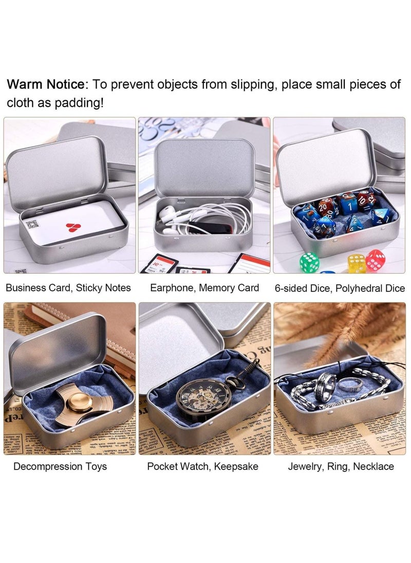 KASTWAVE - 6 Pack Metal Tins Container Rectangular 3.75 x 2.45 x 0.8 Inch Mini Tin Box Small Storage Kit Containers Portable Hinged Tins Box for Storage Earphone Charging Cables Cards Home Organizer - Image 1