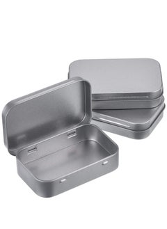 KASTWAVE 6 Pack Metal Tins Container Rectangular 3.75 x 2.45 x 0.8 Inch Mini Tin Box Small Storage Kit Containers Portable Hinged Tins Box for Storage Earphone Charging Cables Cards Home Organizer  - Image 2