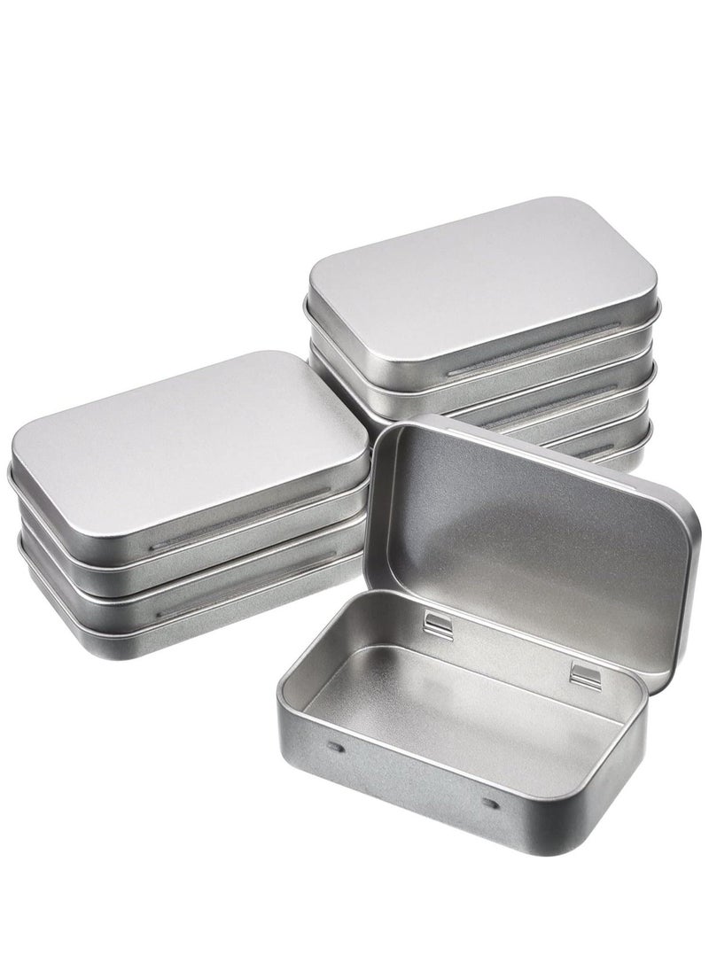KASTWAVE - 6 Pack Metal Tins Container Rectangular 3.75 x 2.45 x 0.8 Inch Mini Tin Box Small Storage Kit Containers Portable Hinged Tins Box for Storage Earphone Charging Cables Cards Home Organizer - Image 1