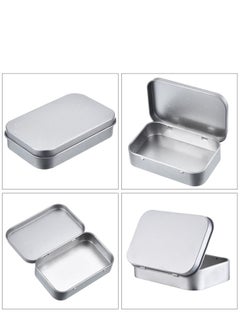 KASTWAVE 6 Pack Metal Tins Container Rectangular 3.75 x 2.45 x 0.8 Inch Mini Tin Box Small Storage Kit Containers Portable Hinged Tins Box for Storage Earphone Charging Cables Cards Home Organizer  - Image 3