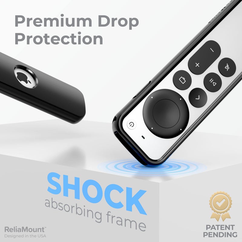 ReliaMount Case for Apple TV Remotes â€“ Premium Drop Protection and Comfortable to Hold â€“ Designed in USA (Premium Black with Soft Microfiber Lining) - Image 2