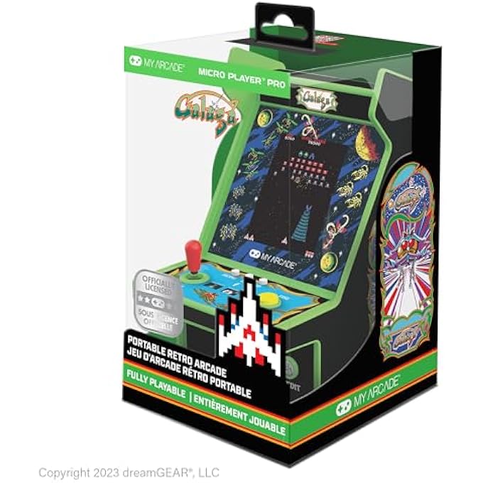 GALAGA MICRO PLAYER PRO: 2 GAMES IN 1, MINI ARCADE MACHINE, FULLY PLAYABLE, 6.75 INCH COLLECTIBLE, COLOR DISPLAY - Image 2