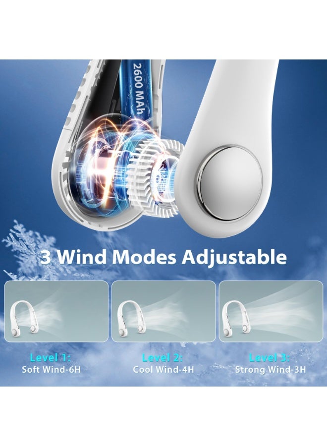 Portable Bladeless Neck Fan, Hands-Free 360° Cooling with 3 Wind Speeds, USB Rechargeable - Image 3