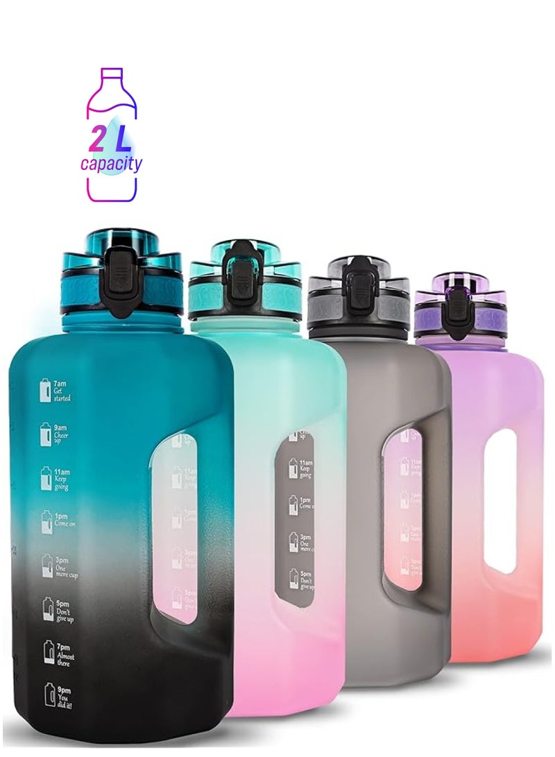 Zaboon Water Bottle 2.2 Liters With Handle Bpa Free Large Capacity Daily Drinks Jug For Gym Fitness (Green/Black Gradient) - Image 1