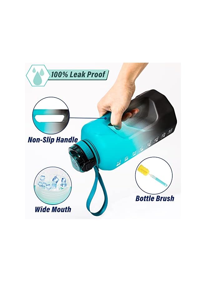 Zaboon Water Bottle 2.2 Liters With Handle Bpa Free Large Capacity Daily Drinks Jug For Gym Fitness (Green/Black Gradient) - Image 3