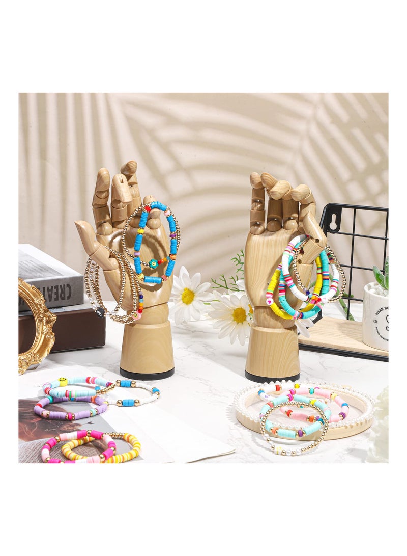 SOLARAE Colorful Heishi Surfer Bracelets Set - 28 Pcs of Preppy Happy Smile Evil Eye Beaded Stretch Bracelets, 4 Sets of Stackable Clay Disc Boho Jewelry for Women, Y2K Aesthetic Summer Beach Style. - Image 4