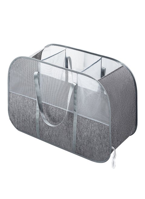 Pop Up Laundry Mesh Hamper Basket 150L Storage Solution Compact Bin Mesh Collapsible Bag Laundry Hamper Collapsible Laundry Basket Rectangle Grey Large.