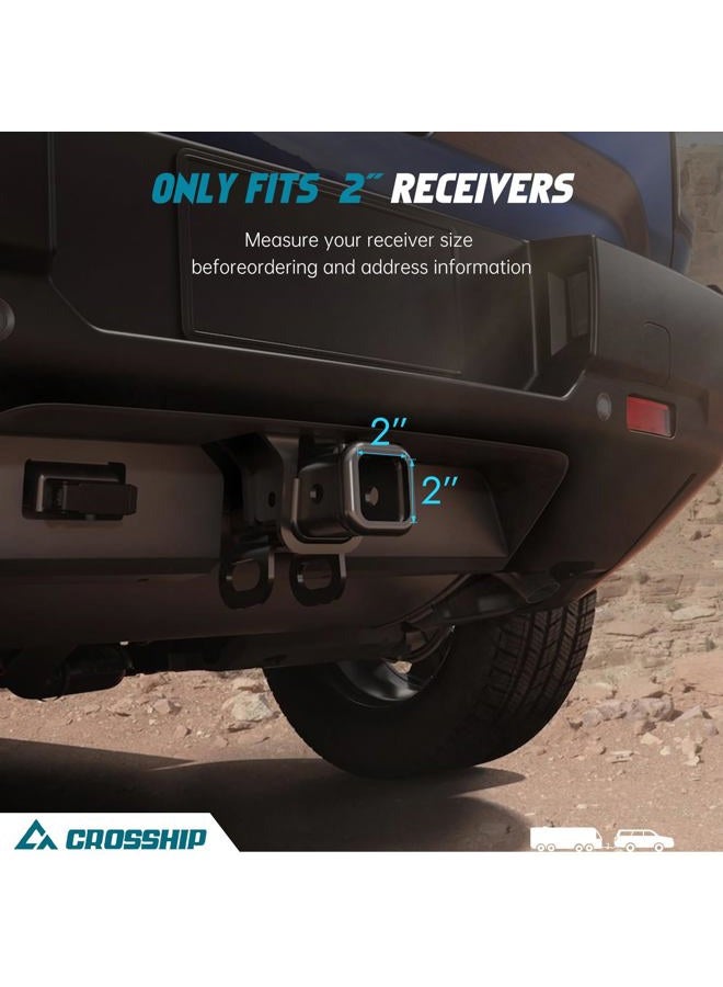 CROSSHIP Adjustable Trailer Hitch Ball Mount for 2″ Receiver – Heavy Duty Tow Hitch with Dual 2″ & 2-5/16″ Balls, Height Adjustable for Trucks, RVs, Campers & Trailers (Up to 26,000lbs GTW) - CROSSHIP - Image 3
