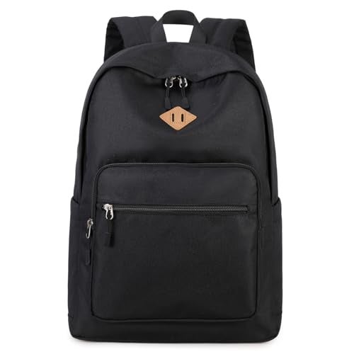 Lohol Classic Backpack for School Travel College, Durable Water Resistant Bookbag (Black) - Image 1