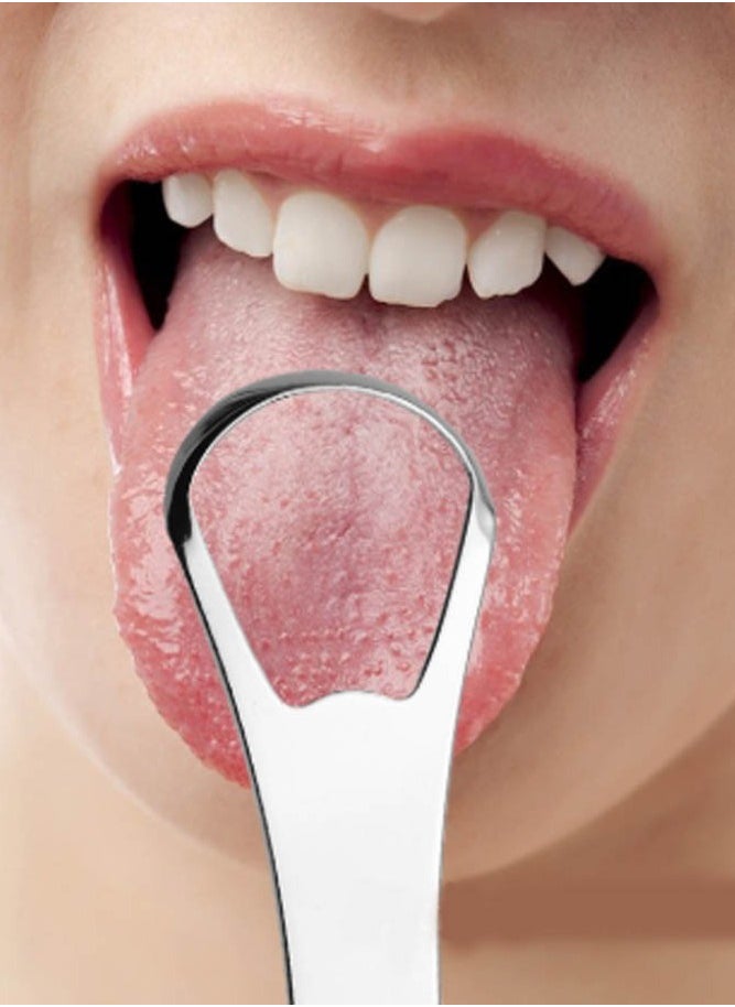 INSENSE - Tongue scraper, stainless steel hollow tongue cleaner, tongue brush tongue scraper with box - Image 1