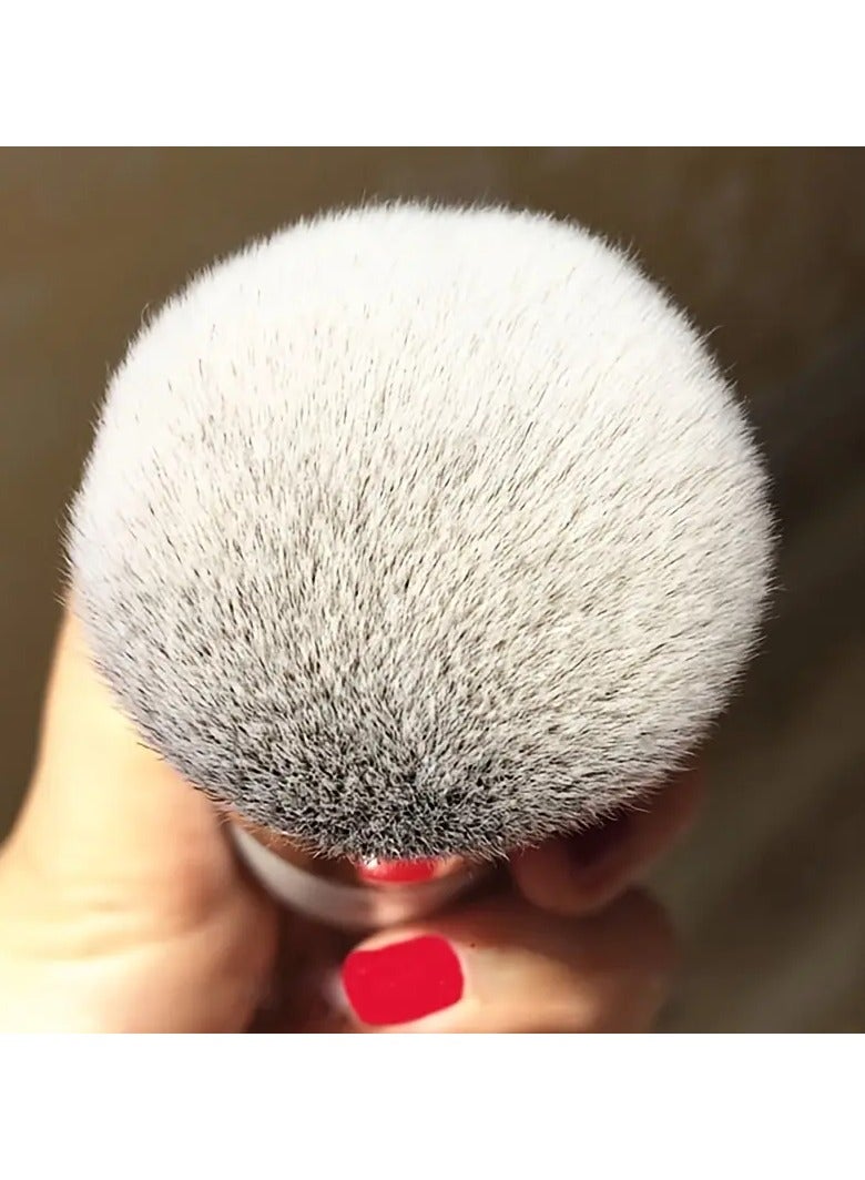 Goolsky Foundation Makeup Brush for Normal Skin, Unscented Polyester Bristle with ABS Plastic Handle, Multiuse Face Palm Brush for Blush & Highlighter (1-Pack, White) - Image 2