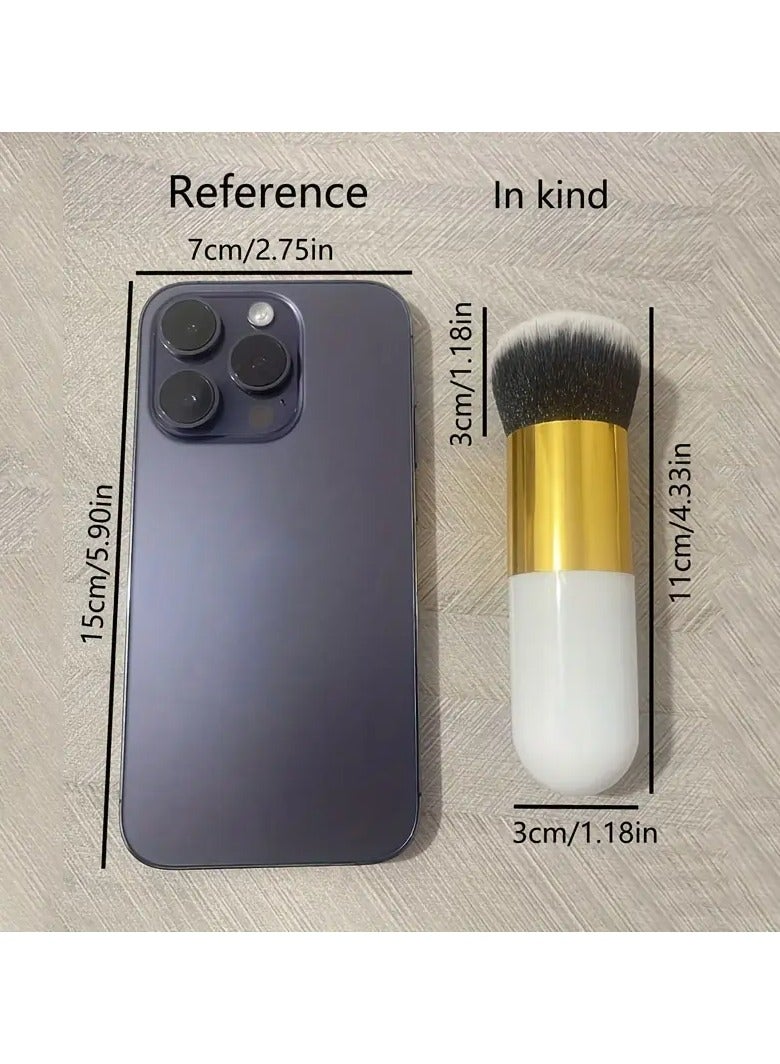 Goolsky Foundation Makeup Brush for Normal Skin, Unscented Polyester Bristle with ABS Plastic Handle, Multiuse Face Palm Brush for Blush & Highlighter (1-Pack, White) - Image 3