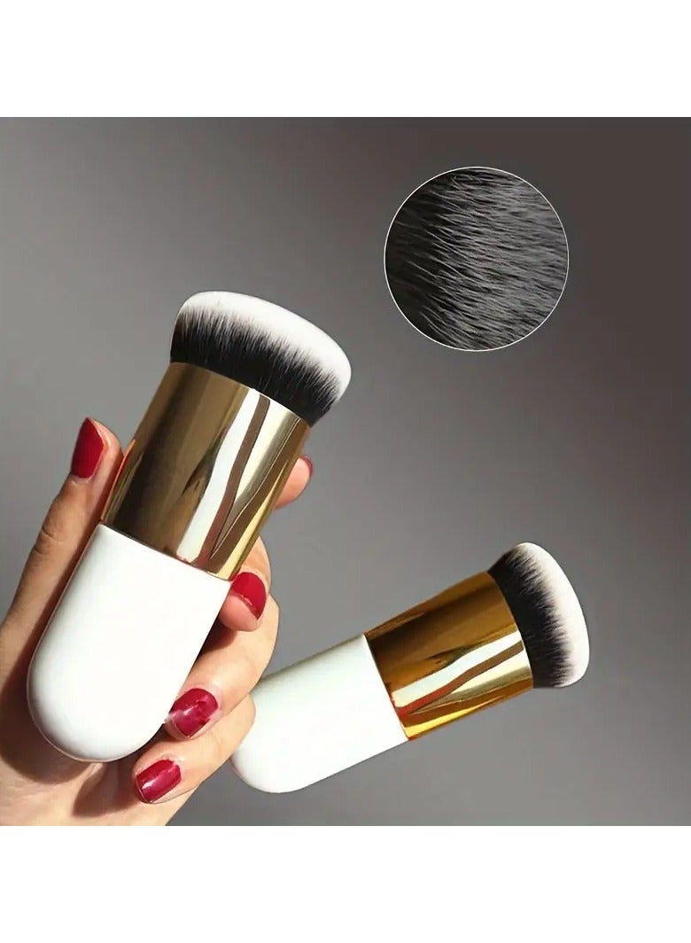 Goolsky Foundation Makeup Brush for Normal Skin, Unscented Polyester Bristle with ABS Plastic Handle, Multiuse Face Palm Brush for Blush & Highlighter (1-Pack, White) - Image 5