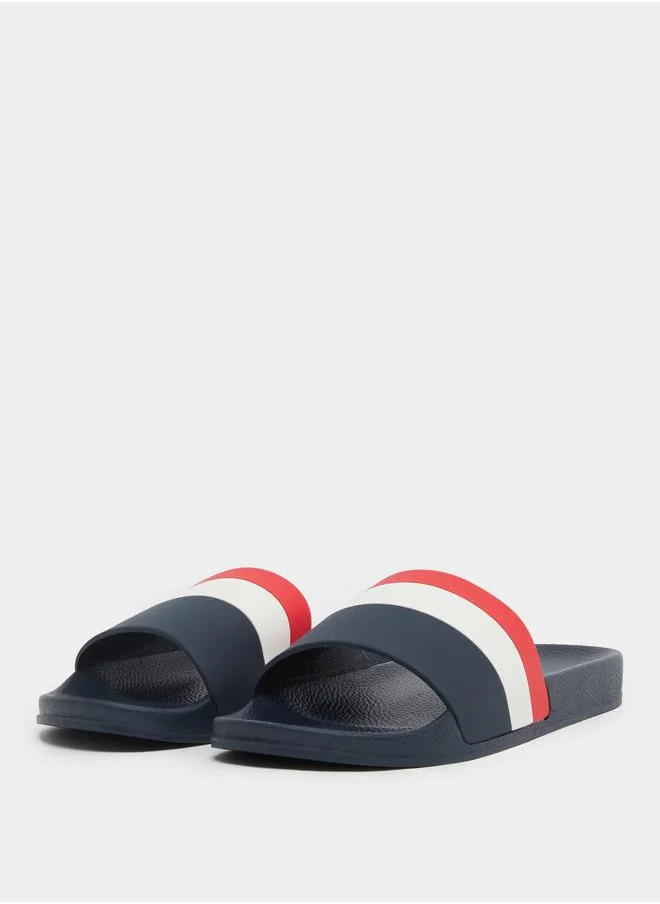 Take Two Take Two Striped Color Block Slipper