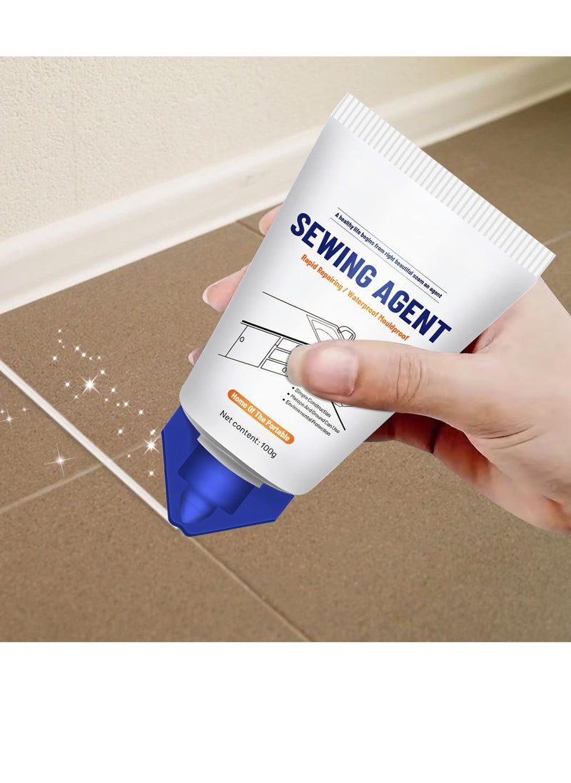 SYOSI Tile Grout Paint Cement Crack Filler Grout Sealer for Shower Tile Floor Tile and More Complete Solution for Filling Cracks and Gaps in Tile Surfaces Easy and Safe to Use White  - Image 1