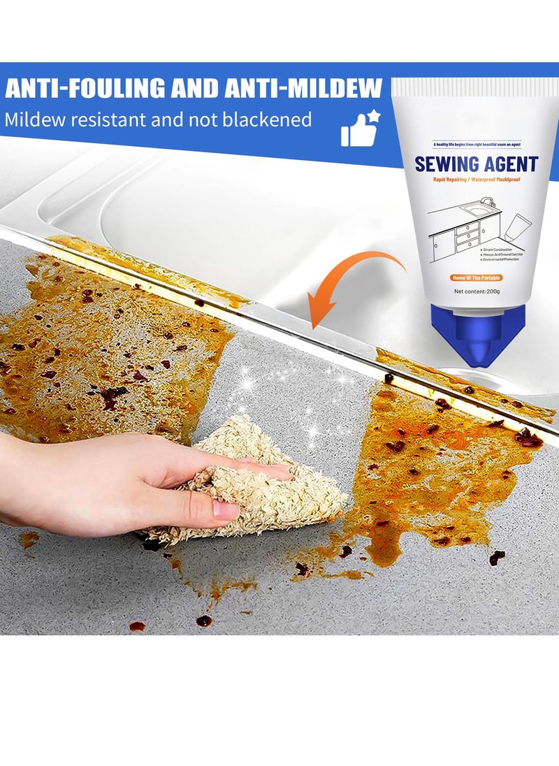 SYOSI Tile Grout Paint Cement Crack Filler Grout Sealer for Shower Tile Floor Tile and More Complete Solution for Filling Cracks and Gaps in Tile Surfaces Easy and Safe to Use White  - Image 5