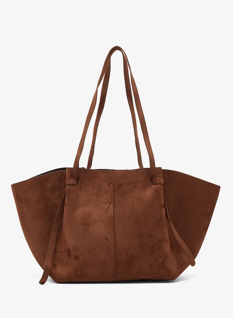 Ella Oversized Tote In Faux Suede