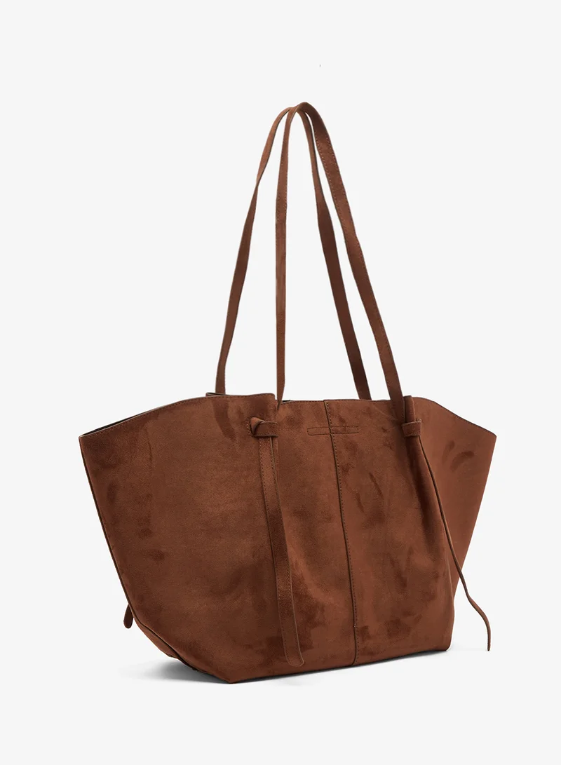 Ella Oversized Tote In Faux Suede
