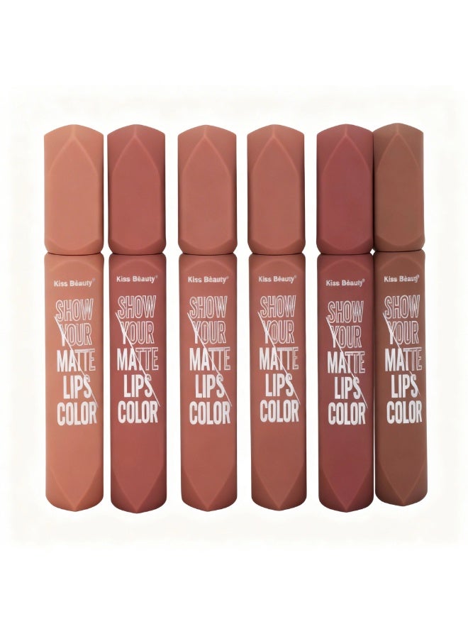 Kiss Beauty Velvet Matte Lipgloss (6-Color Set) - Image 5
