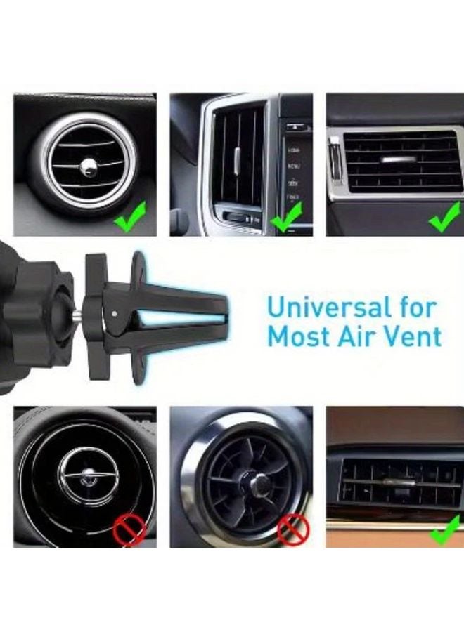 حامل هاتف سيارة عالمي أسود قابل للدوران 360 درجة مع مشبك فتحة التهوية تصميم مضاد للسقوط - Image 5