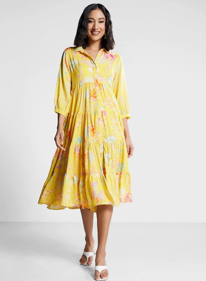 Biba Floral Tiered Dress