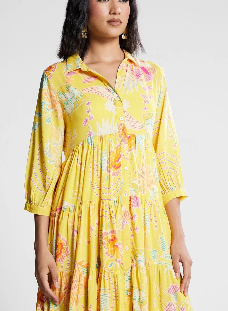 Biba Floral Tiered Dress