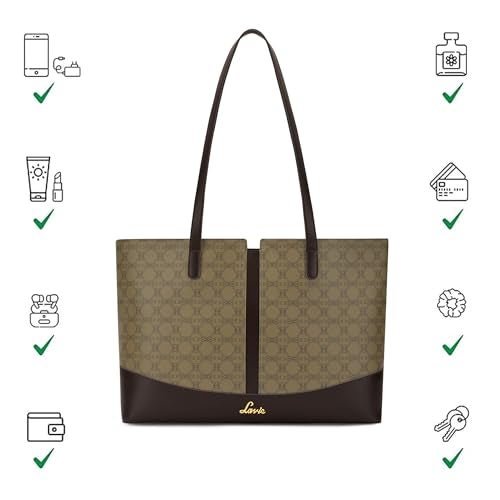 Lavie Women's Mono Freya Monogram Print Tote Bag for Women | Tote Bag for Work | Ladies purse | Stylish Shoulder Bag | Gift for Women - Image 5