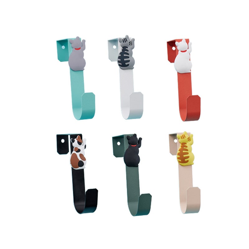 Casual Cat Cute Animal Door Back Hook Nail-Free Metal Coat Hook Bathroom Door Back Hook 4.2Cmtemu - Image 5
