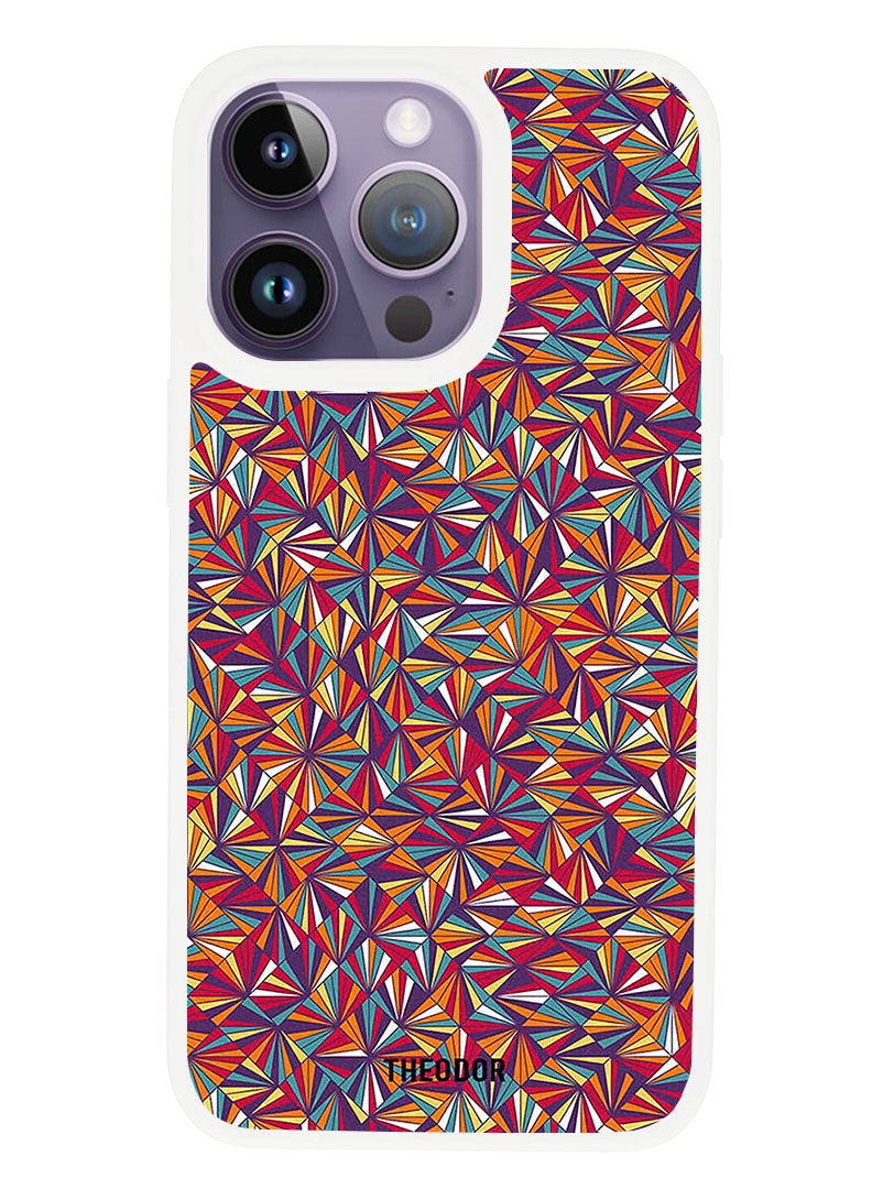 Theodor Protective Case Anti Scratch Shock Proof Cover For APPLE IPHONE 14 PRO Small Rhombus (White Bumper) - Image 1