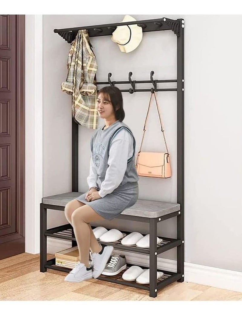 DubaiGallery Coat Stands Coat Racks Metal Coat Rack Coat Stand Metal Hat Coat Stand Heavy Bedroom Hallway Free Standing Clothes Hat Rack Hangers Free-Standing Hanger Rack - Image 4