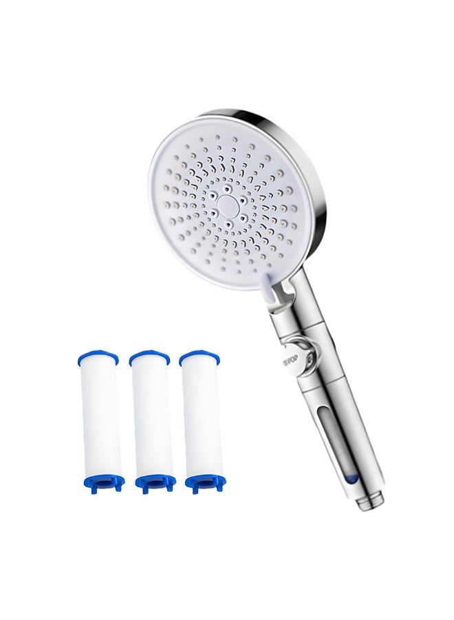 مودي رأس دش توربيني مع فلتر قابل للاستبدال - 5 أوضاع رش قابلة للتعديل، لوحة كبيرة، زر إيقاف بنقرة واحدة، دش حمام سهل التركيب - Image 5