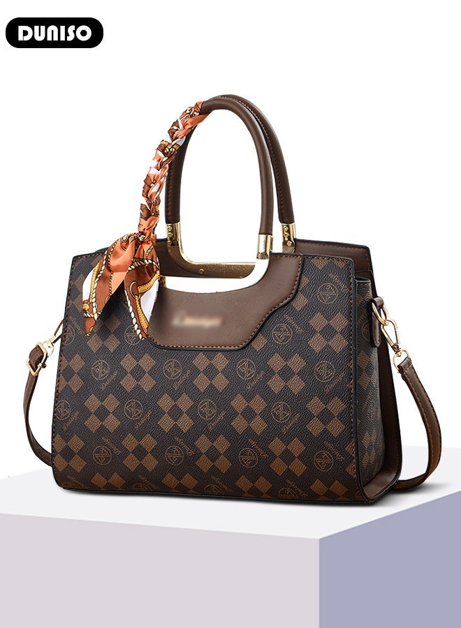 DUNISO Large-capacity Shoulder Bag, Fashion Elegant Handbag, Multi-pocket PU Leather Crossbody Bag Clutch Bag,Luxurious Ladies Casual Tote Purse Shoulder Bag with Adjustable Strap for Ladies Girls - Image 2