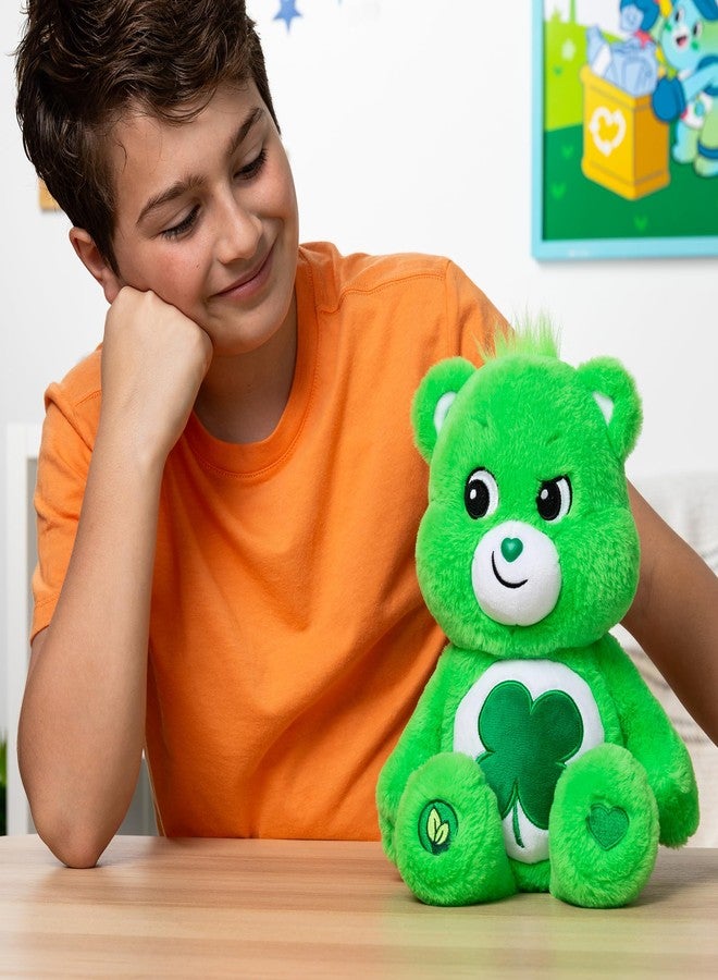 Care Bears 14" Good Luck Bear Plushie - Medium Size - Green Plush for Ages 4+ - Perfect Stuffed Animal Holiday, Birthday Gift, Super Soft and Cuddly - Gift For Girls and Boys, Collectors - Image 4