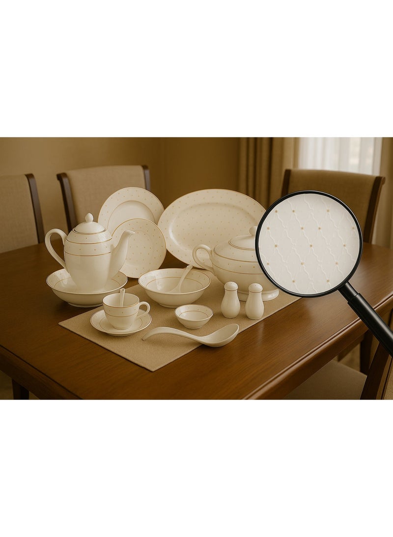 دانيا ✨ طقم سفرة بورسلان فاخر — 70 قطعة تكفي لـ 6 أشخاص ✨ - Image 2