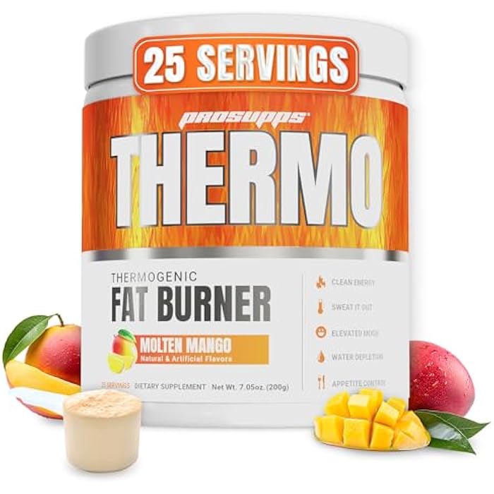 ProSupps Thermogenic Fat Burner Powder, Molten Mango - Weight Loss & Metabolism Booster Pre Workout Supplement for Women & Men - Supports Appetite Control & Boosts Energy - Gluten-Free - 25 Servings - Image 1