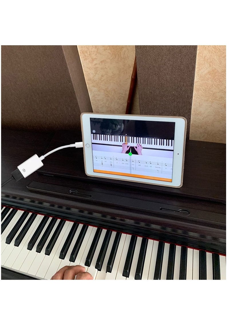 iPhone/iPad لتوصيل قارئ البطاقات، محرك أقراص فلاش USB، قرص U، لوحة المفاتيح، الماوس، المحاور، MIDI، التوصيل والتشغيل (أبيض) - Image 4