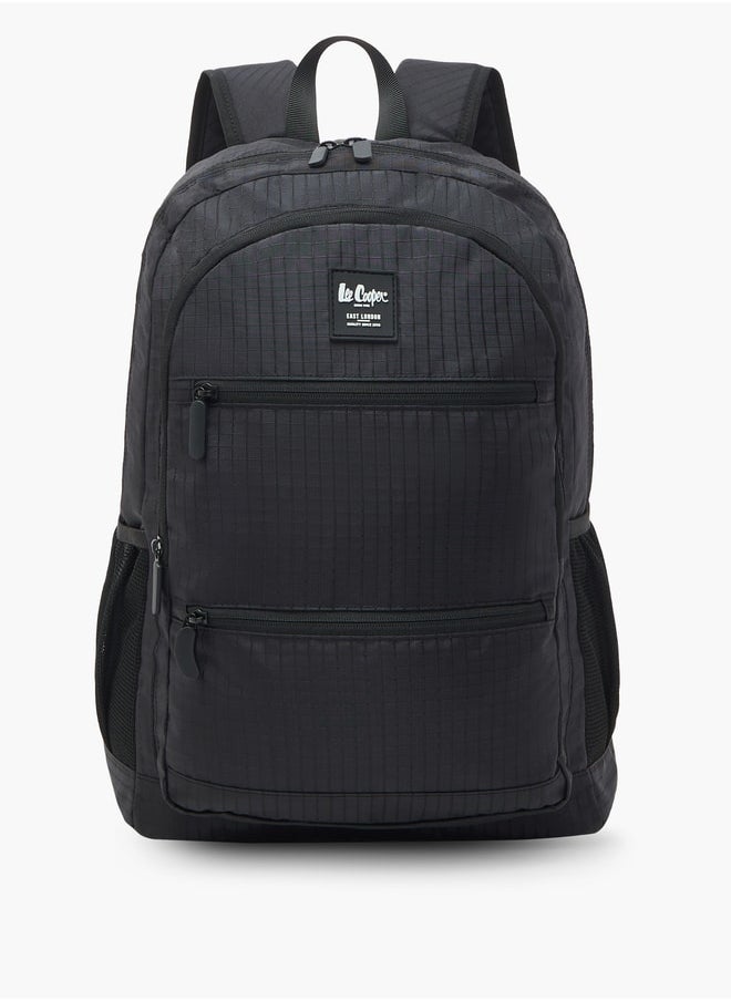 Lee Cooper حقيبة ظهر منقوشة بسحاب للإغلاق - 46x32x18 سم  - Image 1