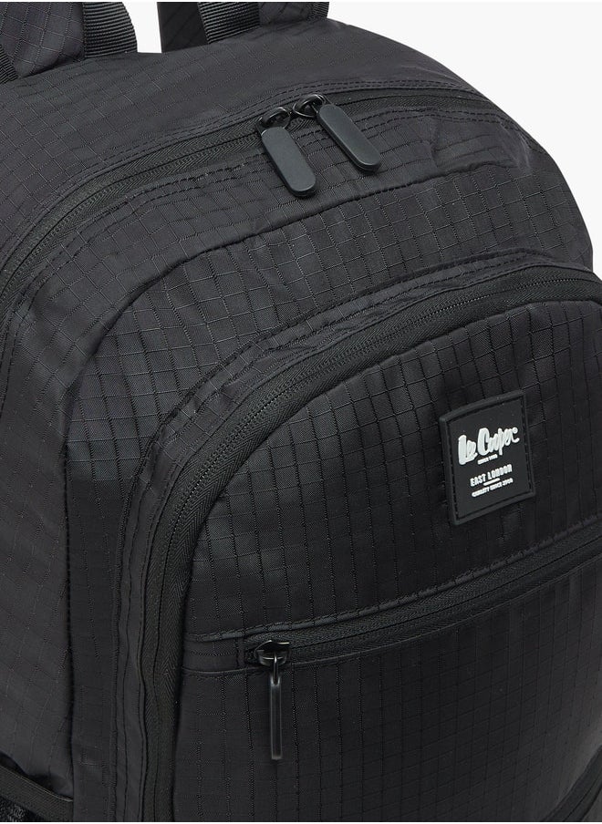 Lee Cooper حقيبة ظهر منقوشة بسحاب للإغلاق - 46x32x18 سم  - Image 5