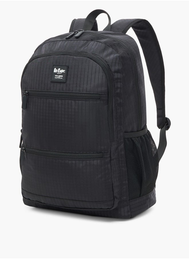 Lee Cooper حقيبة ظهر منقوشة بسحاب للإغلاق - 46x32x18 سم  - Image 2