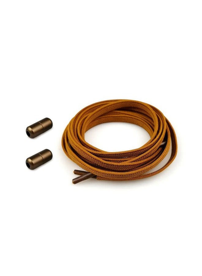 Boolavard Elastic No Tie Shoe Laces For Adults,Kids,Elderly,System With Elastic Shoe Laces (2 Pairs) (Brown) - Image 1