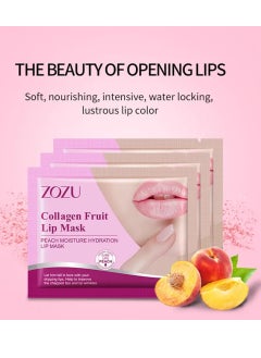 Zozu 15 Pcs Collagen Fruit Lip Mask Set Peach Moisturize Hydration Lip Mask Improve Chapped Lips and Lip Wrinkles Nourishing Smooth Fade Lip Lines Lip Mask Set for Women and Men All Skin Types  - Image 4