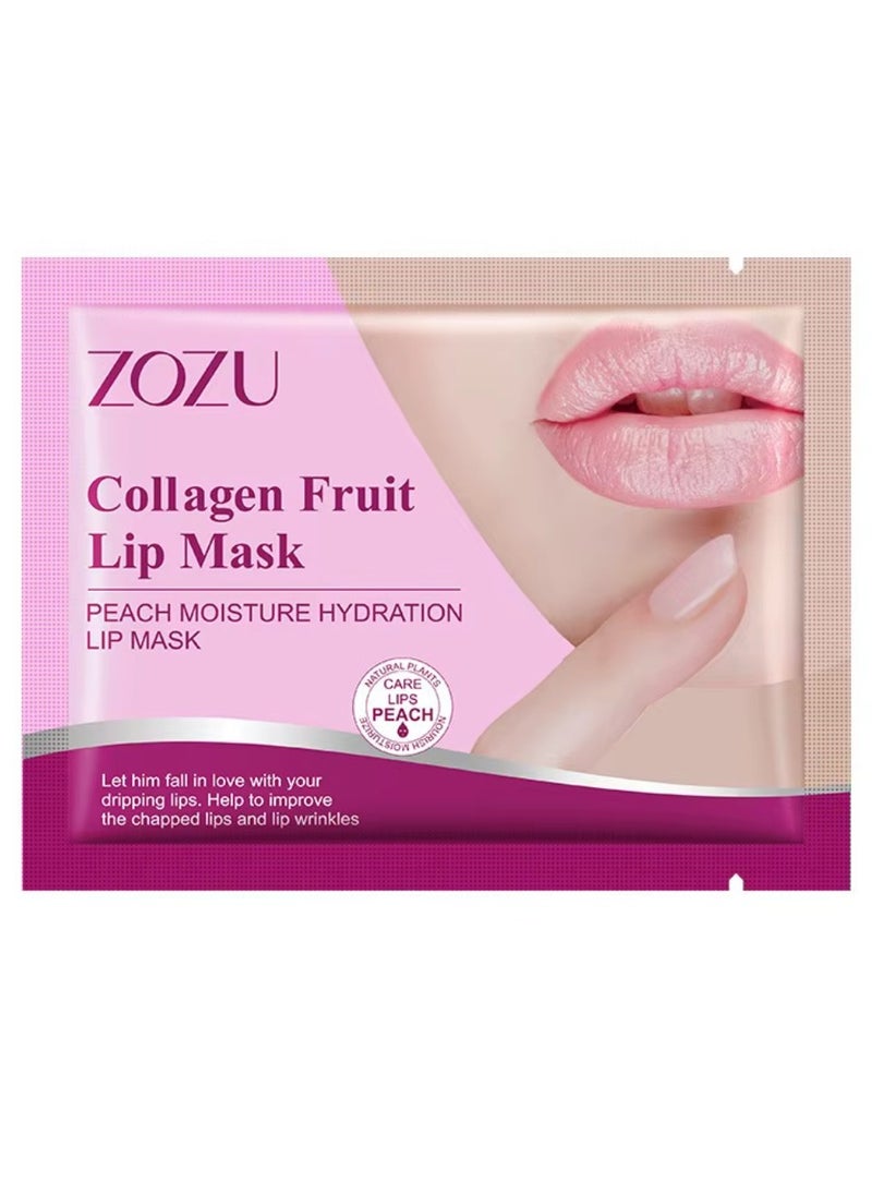 Zozu 15 Pcs Collagen Fruit Lip Mask Set Peach Moisturize Hydration Lip Mask Improve Chapped Lips and Lip Wrinkles Nourishing Smooth Fade Lip Lines Lip Mask Set for Women and Men All Skin Types  - Image 2