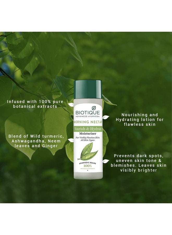Biotique Morning Nectar Flawless Skin Moisturizer Cream | Prevents Dark Spots, Blackheads And Blemishes | Visibly Flawless Skin | Nourishes And Hydrates Skin| All Skin Types | 120Ml  - Image 3