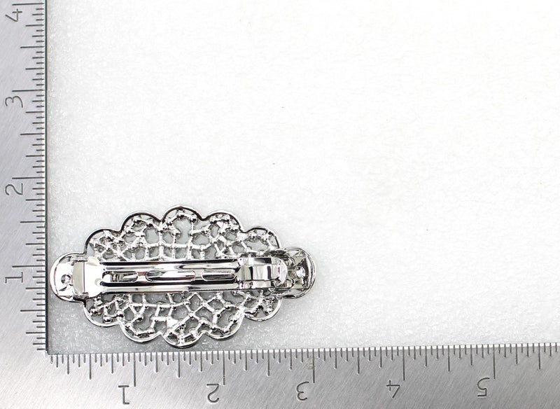 Faship Gorgeous Red Rhinestone Crystal Floral Hair Barrette Clip - Image 4