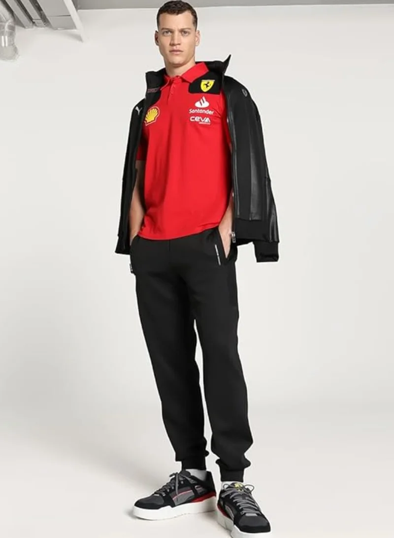 Scuderia Ferrari  Men's Scuderia Ferrari Team Polo Shirt - Red with Sponsor Logos for Men | Best Price UAE
