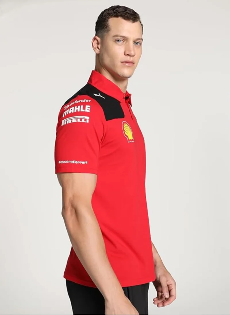 Scuderia Ferrari  Men's Scuderia Ferrari Team Polo Shirt - Red with Sponsor Logos for Men | Best Price UAE
