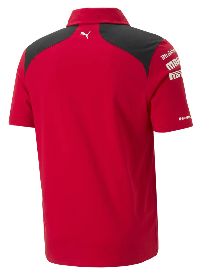 Scuderia Ferrari  Men's Scuderia Ferrari Team Polo Shirt - Red with Sponsor Logos for Men | Best Price UAE