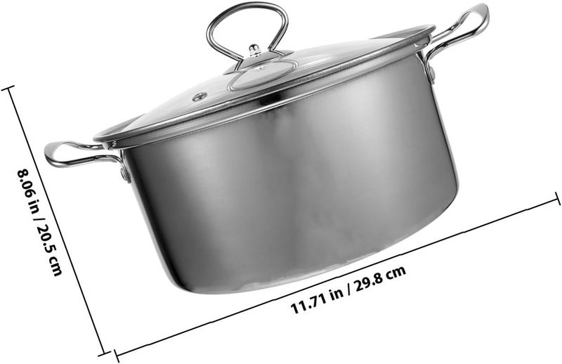 STOBAZA Stainless Steel Saucepan and Stockpot 22cm with Lid, Square Corner Soup Pot for Single Serving, Induction Compatible Cooking Pot for Home Kitchen - Image 2